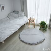 ラグ カーペット 撥水 かわいいウレタン さらさら無地のフランネル 円形 直径約100cm大人可愛い 低反発タイプ 洗える ホット 対応 滑り止め加工