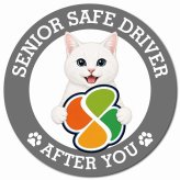 カーサイン 高齢者マーク SENIOR SAFE DRIVER 白 マグネット 強力 直径13cm 肉球 日本製 車 ステッカー