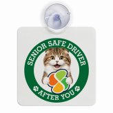 カーサイン 高齢者マーク SENIOR SAFE DRIVER ハイランドフォールド 車内用 吸盤タイプ 収れん火災防止タイプ 肉球 日本製 車 ステッカー