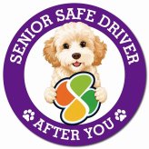 カーサイン 高齢者マーク SENIOR SAFE DRIVER ゴールデンドゥードル マグネット 強力 直径13cm 肉球 日本製 車 ステッカー