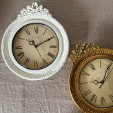 輸入雑貨 時計 ウォールクロック ホワイト リビングスタジオ 直輸入 エレガント クラシック アンティーク シャビー