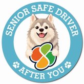 カーサイン 高齢者マーク SENIOR SAFE DRIVER ウルフドッグ マグネット 強力 直径13cm 肉球 日本製 車 ステッカー