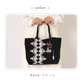 猫 バッグ トートバッグ 日本製 レディース レース 刺繍 チャーム付き かわいい 大人 可愛い 軽量 A4 黒 ネイビー 赤 サブバッグ 猫雑貨 ギフト【LALUICE】