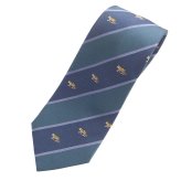 【富士桜工房】干支・寅・ブルーグレー×ターコイズ・富士桜工房・日本製シルクジャカードの和風ネクタイ