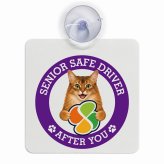 カーサイン 高齢者マーク SENIOR SAFE DRIVER ソマリ 車内用 吸盤タイプ 収れん火災防止タイプ 肉球 日本製 車 ステッカー