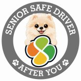 カーサイン 高齢者マーク SENIOR SAFE DRIVER ポメプー ステッカー シール 直径13cm 肉球 日本製 車