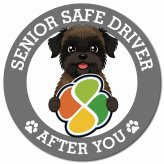 カーサイン 高齢者マーク SENIOR SAFE DRIVER ベルジアングリフォン マグネット 強力 直径13cm 肉球 日本製 車 ステッカー