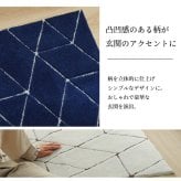 ラグ カーペット 玄関マット へたりにくい 弾力性 約55×85cm シンプル 幾何柄 抗菌防臭