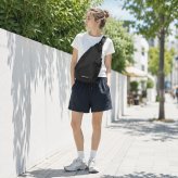 snowpeak Grid Sling Bag ボディバッグ ウエストバッグ 大容量 普段使い 使いやすい シンプル レディース メンズ ギフト プレゼント ブラック 100261sb07