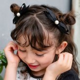 ヘアクリップ リボン かわいい 通販 Rora ルミナ 2個セット 髪留め 髪飾り ヘアアクセサリー 女の子 キッズ 子供 上品 可愛い 結婚式 発表会 七五三 入学式 フォーマル パール 卒園式 簡単クリップ式 キッズファッション