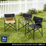 チェア 椅子 ミドルディレクター 4脚セット STF-CMD-4P ガーデン キャンプ アウトドア 折りたたみ アルミフレーム コンパクト インテリア 持ち運び 肘掛け クッション付き ハンギングテープ付 収納