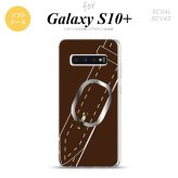 SC-04L SCV42 Galaxy S10+ スマホケース ソフトケース ベルト 茶 メンズ レディース nk-s10p-tp327