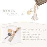 ミニ財布 レディース 本革 牛革 ブランド 窓付き パスケース 定期入れ 推し活 写真入れ バイカラー タッセルチャーム付き フラグメントケース L字ファスナー 小銭入れ コンパクト シボ革 レザー ウォレット カード 収納 軽い 小さめ 女性 ギフト プレゼント Clelia クレリア Allegro アレグロ CL-13202