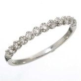 K18 ダイヤ ハーフエタニティリング ホワイトゴールド 17号 指輪 天然ダイヤモンド 華奢 シンプル 重ね付け レディース ジュエリー アクセサリー ギフト プレゼント