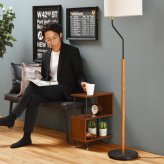 WU サイドテーブル ONST0204 S字サイドテーブル S字ラック ５の字サイドテーブル ジグザグ 幅40cm 奥行き20cm 3段 コンパクト 木目調 ソファーサイド ベッドサイド サイドラック Ｓ字 ディスプレ 新築祝い 引越し祝い