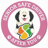 カーサイン 高齢者マーク SENIOR SAFE DRIVER オールドイングリッシュシープドッグ マグネット 強力 直径13cm 肉球 日本製 車 ステッカー