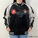 モンチッチ 刺繍スカジャン(L) 着物 ブラック×シルバー アパレル 送料込み