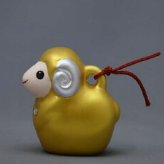 吉兆干支土鈴（ゴールド）クリスタル付  No.16-B 景品 記念品 粗品 ノベルティ 名入れ 御挨拶 ご挨拶