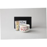 粉引桜　野点茶碗茶筅セット 磁器 美濃焼 やきものの里から、暮らしを贈ります。　ギフト 食器 セット テーブルウェア