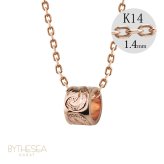 ゴールド ネックレス ハワイアンジュエリー ネックレス ゴールド ピンクゴールド ネックレス スクロールチューブ Sサイズ 14k k14カットあずきチェーン太1.4mm ギフトラッピング可能 メンズ レディース プレゼント ハロウィン 【品番：CG-GP127R-CH1020】