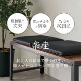 畳クッション 楽座 らくざ 日本製 約39×39×5cm 水拭きできる い草風 座布団 樹脂畳 炭配合 消臭 ホルムアルデヒド吸着 高反発ウレタン4cm 底付き感軽減 滑りにくい 和室 洋室 リビング 飲食店 旅館 業務用 ブラック 来客向け 快適