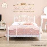 ベッド 寝具 リボン シングル 高さ調節 メッシュ床 収納 下収納 可愛い かわいい おしゃれ 白 姫系 パイプ 姫 エレガント シンプル メッシュ お姫様 白家具 プリンセス 女の子