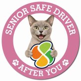 カーサイン 高齢者マーク SENIOR SAFE DRIVER ヨーロピアンバーミーズ マグネット 強力 直径13cm 肉球 日本製 車 ステッカー