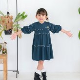 Rora ワンピース 通販 キッズワンピース ティアードワンピース 子どもワンピース お出掛け 通園通学小学生 お出かけデイリー 発表会結婚式 誕生日プレゼント 長袖 春秋冬 可愛いおしゃれ かわいい おしゃれ カジュアル 姉妹お揃い