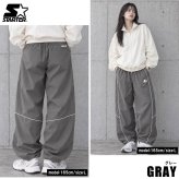 STARTER スターター トラックパンツ レディース メンズ sbm-6254 ナイロン タスラン メッシュ裏地 パイピング 切替 イージーパンツ ロゴ 刺繍 ドローコード シャカパン ルーズ ストリート ヒップホップ ダンス カジュアル M L XL 2026FW Karlas