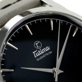 チュチマ フリーガー エアロクラブ クォーツ 電池式 腕時計 ブランド メンズ 革ベルト TUTIMA 6105-51 アナログ ブラック グレー 黒 ドイツ製