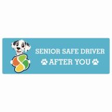 カーサイン 高齢者マーク SENIOR SAFE DRIVER ダルメシアン ステッカー シール 長方形 15x5cm 肉球 日本製 車