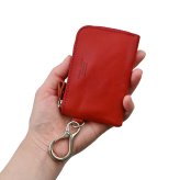 【名入れ無料】 栃木レザーマルチポーチ キーケース スマートキー対応 小銭入れ付き コインケース 財布 L字ファスナー 牛革 本革 日本製 メンズ レディース コンパクト おしゃれ ギフト プレゼント 贈り物 ミニ財布 マルチケース カードケース 鍵 カラビナ 金具 4色 ブランド