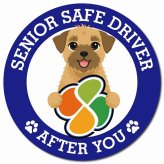 カーサイン 高齢者マーク SENIOR SAFE DRIVER ボーダーテリア マグネット 強力 直径13cm 肉球 日本製 車 ステッカー