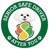 カーサイン 高齢者マーク SENIOR SAFE DRIVER ビションフリーゼ ステッカー シール 直径13cm 肉球 日本製 車