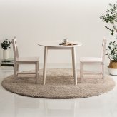 北欧テイスト 円形ダイニング3点セット 丸型省スペース 天然木製【Saluna-サルーナ】 新生活