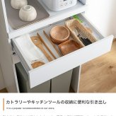 食器棚 ゴミ箱収納付き レンジ台 ゴミ箱上ラック レンジボード キッチン収納 スライドトレー 2段 2口コンセント 可動棚 引き出し 収納 スパイスラック 家電 スリム コンパクト 省スペース 幅58 リビング ダイニング 台所：