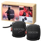 LG XBOOMGo スピーカー XG2T   ワイヤレスポータブルスピーカー   2個パック   万能ストラップで結べる   低音強化   迫力のある音   アウトドアを盛り上げる、ポータブルスピーカー