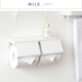 \クーポン配布中/ トイレットペーパーホルダー おしゃれ 2連 棚付き スマホ置き くすみカラー 可愛い 白 ホワイト グレージュ ピンク アイアン かわいい 横 トイレットペーパー ホルダー 2つ 横型 diy トイレ インテリア オシャレ シンプル