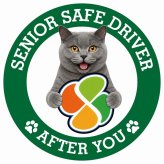 カーサイン 高齢者マーク SENIOR SAFE DRIVER シャルトリュー ステッカー シール 直径13cm 肉球 日本製 車