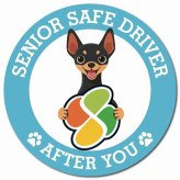 カーサイン 高齢者マーク SENIOR SAFE DRIVER ミニチュアピンシャー マグネット 強力 直径13cm 肉球 日本製 車 ステッカー