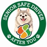 カーサイン 高齢者マーク SENIOR SAFE DRIVER ウルフドッグ ステッカー シール 直径13cm 肉球 日本製 車