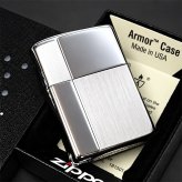 ZIPPO アーマー ジッポ ライター サテン＆ミラー スタンダード 彫刻 両面加工 シルバー かっこいい ギフト 重厚 動画あり シンプル おしゃれ 高級 メンズ プレゼント
