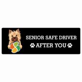 カーサイン 高齢者マーク SENIOR SAFE DRIVER ノーリッチテリア ステッカー シール 長方形 20x6.7cm 肉球 日本製 車