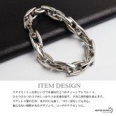 ステンレス 珍しい形状 チェーンブレスレット メンズブレスレット ごつめ シルバー スクエア 太い 重厚感 存在感 メタル 男性 金属アレルギー対応