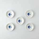 ヒュンヒュンつばめ 7.7cm豆皿 5枚セット[小皿 和食器 食器 皿 お皿 食器セット 小皿セット 豆皿セット 取り皿 醤油皿 薬味皿 菓子皿 美濃焼 日本製 陶器 磁器 陶磁器 和皿 和風 食器ギフト ギフト プレゼント おしゃれ かわいい 可愛い]
