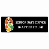 カーサイン 高齢者マーク SENIOR SAFE DRIVER イングリッシュコッカースパニエル ステッカー シール 長方形 20x6.7cm 肉球 日本製 車