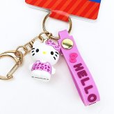 サンリオ ハローキティ マスコット付きキーホルダー ヒョウ柄 ピンク Sanrio