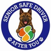 カーサイン 高齢者マーク SENIOR SAFE DRIVER 琉球犬 ステッカー シール 直径13cm 肉球 日本製 車