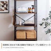 ラック オープン 収納 ワードローブ 洋服収納 収納付き 引出し付き キャスター付き アジャスター付き 一人暮らし ワンルーム コンパクト 可動棚 棚 スリム 木目調 白 おしゃれ 幅60cm 5段 新生活