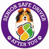 カーサイン 高齢者マーク SENIOR SAFE DRIVER シェットランドシープドッグ マグネット 強力 直径13cm 肉球 日本製 車 ステッカー